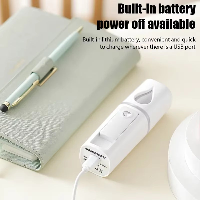 DewMuseBeauty Mini  Facial Mist – USB Rechargeable Mist Sprayer & Skin Hydration.